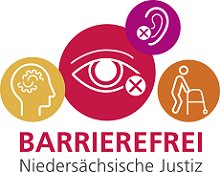 Logo: Barrierefrei - Niedersächsische Justiz (zu den Informationen zur Barriefreiheit)
